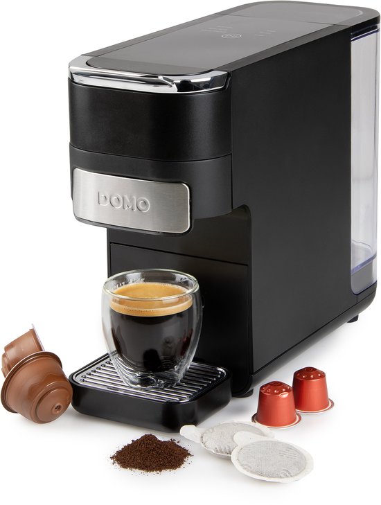 Domo DOMO DO748K 4-in-1 Koffiemachine - Koffiezetapparaat - Koffieautomaat - Nespresso - Dolce Gusto - ESE pods - Filterkoffie - 1,5 L