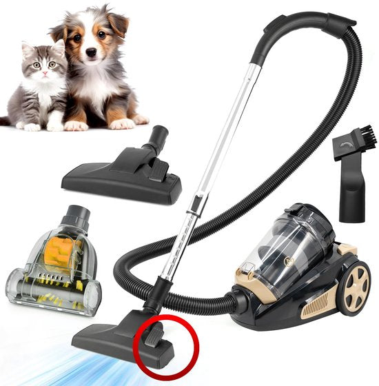 AG3400 Stofzuiger Zonder Zak - Stofzuigers - Vacuum Cleaner Zakloos - Geschikt Voor Dierenharen - Extra Lange Kabel - 850W - Sterke Zuigkracht - Zwart/Goud(Champagne)