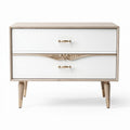 Houten kast met witte lades en gouden details 80 x 45 x 70cm