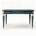 Houten bureau met lades in groen en goudafwerking 120 x 60 x 75cm