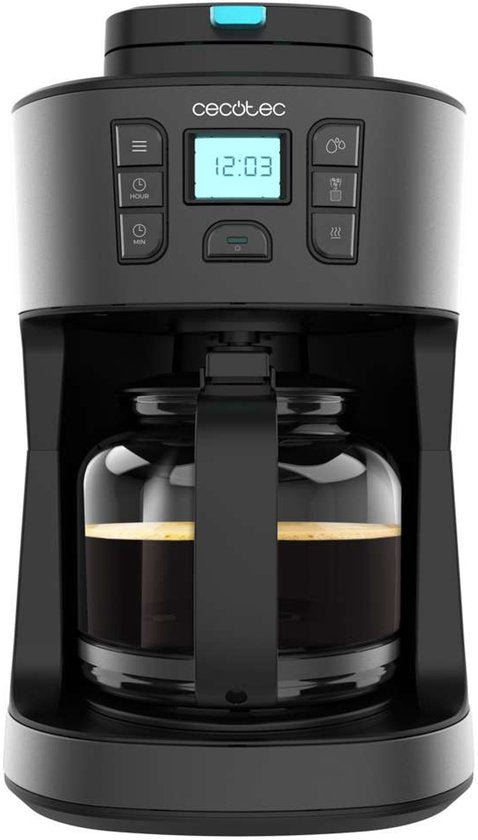 Cecotec Grind  Drop Koffiezetapparaat met Ingebouwde Bonenmaler - 1.8 Liter / 15 Kopjes - Ingebouwde Koffie Grinder - Filterkoffie - met Glazen Kan