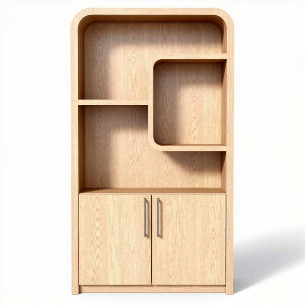 Houten boekenkast met opbergvakken en deuren 80 x 40 x 180cm