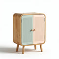 Houten kast met deuren in pastelkleuren 60 x 40 x 80cm