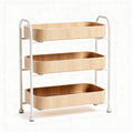 Houten opbergrek met drie bakken in naturellen kleuren 70 x 30 x 80cm