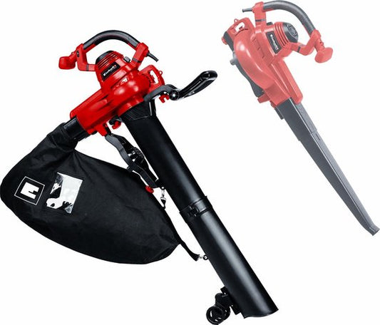 Einhell Elektrische Bladblazer/-zuiger GC-EL 3000 E - 3000 W - Blaas-/zuigfunctie - 45 L opvangzak - Blaassnelheid: 300 km/u - Hakselfunctie: 15:1