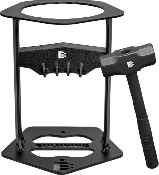 boloning Boloning® Houtklover met Hamer- Houtsplijter - Gietijzer - Houtklover voor aanmaakhout - Houtkliever - Hout klover - Houtklover muur - Kloofmachine - Kloofwig - Splijtwig - Houtklover manueel(32 cm)