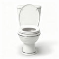 Witte keramische toiletpot met gebogen rand en chromen afwerking 70 x 40 x 40cm