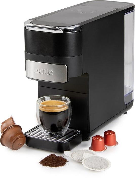 Domo DOMO DO748K 4-in-1 Koffiemachine - Koffiezetapparaat - Koffieautomaat - Nespresso - Dolce Gusto - ESE pods - Filterkoffie - 1,5 L