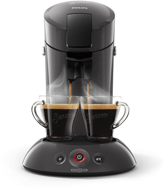 Philips Senseo Original Eco Koffiepadmachine HD6552/38 - Keuze uit 1 of 2 Kopjes - Automatische Uitschakeling - Duurzame Materialen - Kasjmiergrijs(Donker grijs)