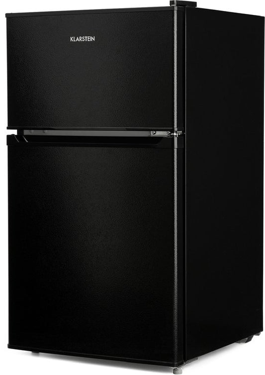 Klarstein Diepvriezer Big Daddy Cool Koelvriescombinatie 87L 40 dB - Koelkast met Vriesvak - Mini-Koelkast Compact - voor Keuken voor Singles - LED Vrijstaand Glazen Lades - Freezer - Vrieskast - Diepvrieskast - Vrieskast Klein