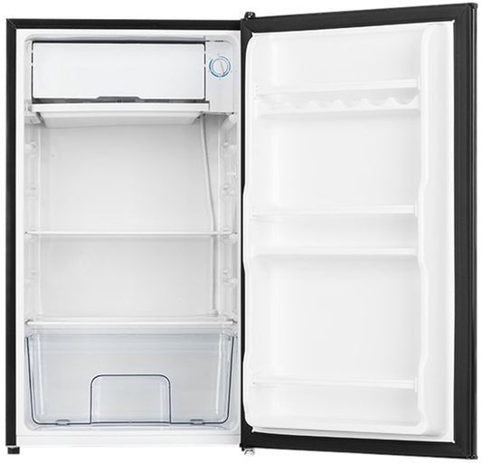 Klarstein Koelkast Spitzbergen Uni - 91 Liter - 80 W - 2 Flexibele flasplaten - Vriesvak: 10 Liter - Beschrijfbare deur Incl. marker - 3 Deurvakken - Draaiknop - Vrijstaand - Binnenverlichting - Incl. IJsblokjesvorm en schraper - Zwart