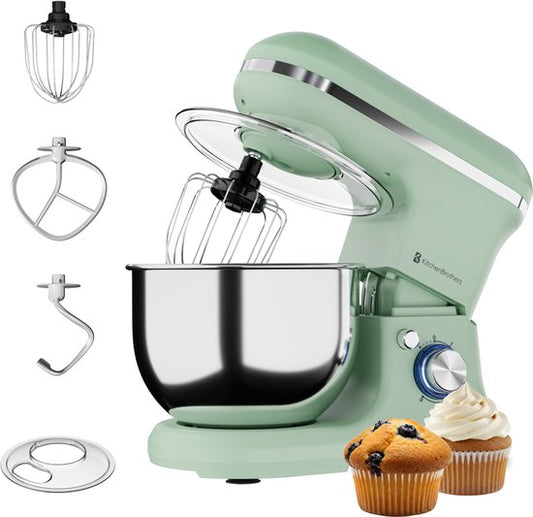KitchenBrothers 1200W Keukenmachine - Keukenrobot - 5L - Mixer met Mengkom - Keukenmixer - Pastelgroen(1200W， Pastelgroen)