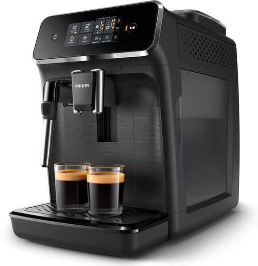 Philips 2200 Series - Espressomachine - 2 Soorten Koffie  Heet water - Melkopschuimer voor Cappuccino - Keramische molen - Volautomatisch - Zwart - Koffiemachine met bonen - EP2220/10