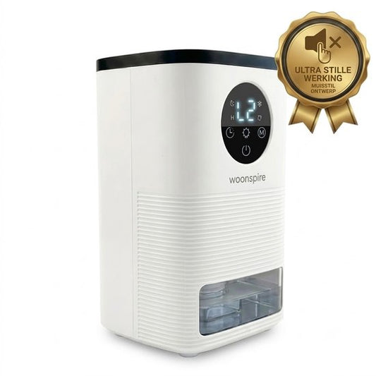 woonspire Woonspire AirLite Luchtontvochtiger - Elektrische Vochtvreter Tegen Schimmel  Vocht - Voor Slaapkamer, Badkamer  Woonkamer - Fluisterstil  Energiezuinig - 1500ml - Wit(1.5 l)