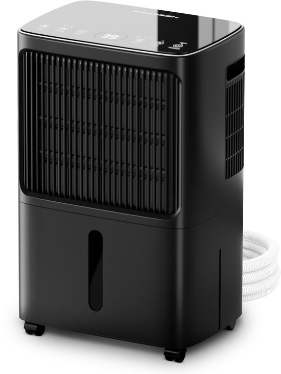 Erikssøn Luchtontvochtiger Dry Pro Plus - Ontvochtigt Tot 16 Liter Per Dag - Was-droog Functie - Geschikt Voor Huis, Slaapkamer , Badkamer , Woonkamer En Kelder - Dehumidifier - vochtvreters voor in huis - Zwart(Zwart/16 l)