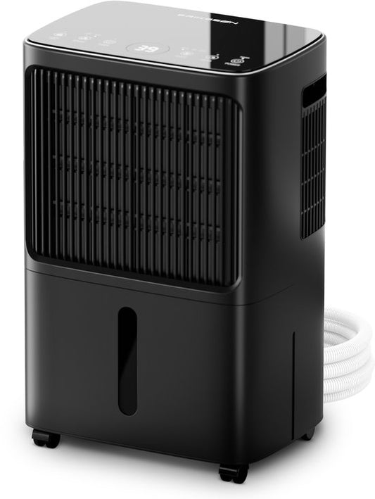 Erikssøn Luchtontvochtiger Dry Pro Plus - Ontvochtigt Tot 16 Liter Per Dag - Was-droog Functie - Geschikt Voor Huis, Slaapkamer , Badkamer , Woonkamer En Kelder - Dehumidifier - vochtvreters voor in huis - Zwart(Zwart/16 l)