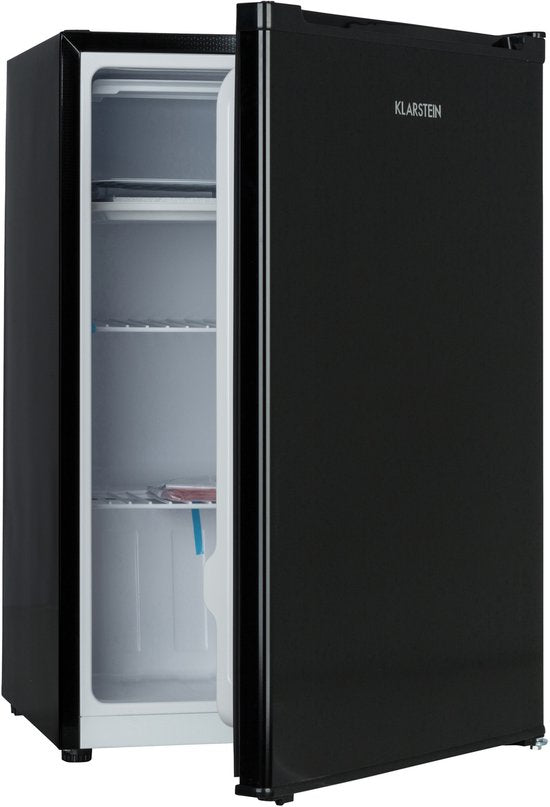 Klarstein Koelkast Delaware 75L Zwart - Mini-Koelkast met Vriesvak 4L - Compressorkoeling voor Keuken voor Kantoor - LED Schappen - Compact Koelkast Vrijstaande Koelkast Kleine Koelkast Fridge - voor Kleine Huishoudens voor Studentenkamer(Zwart)