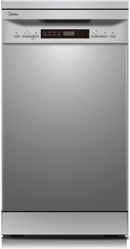 Midea MFD45S200X.2-ES - Vrijstaande Vaatwasser - RVS - E label - 49 dB - 9 l Waterverbruik (per cyclus, gebaseerd op het ecoprogramma) - 10 couverts