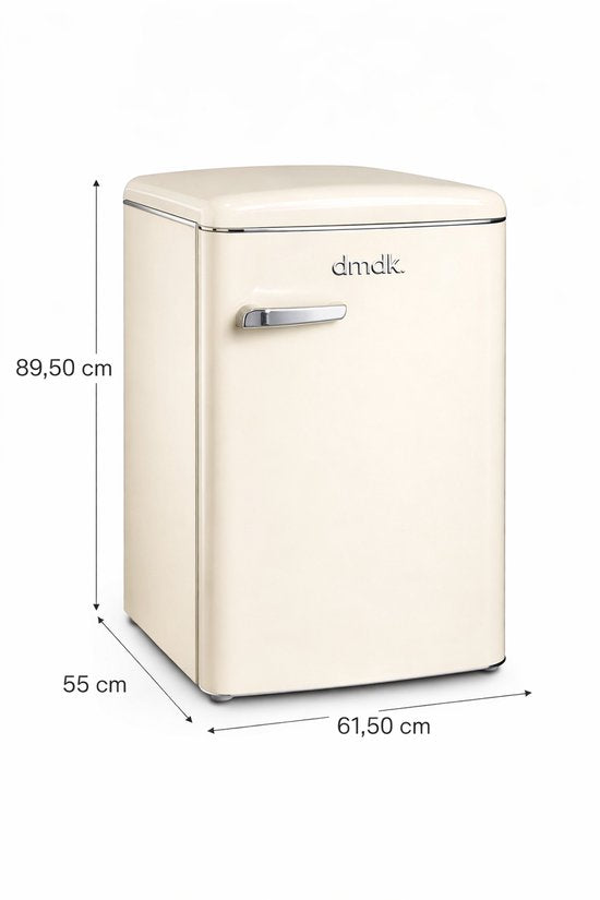 dmdk Dmdk dkc1 energiezuinige vrijstaande retro tafelmodel koelkast creme 88 cm hoog met vriesvak - 5 jaar garantie(creme)