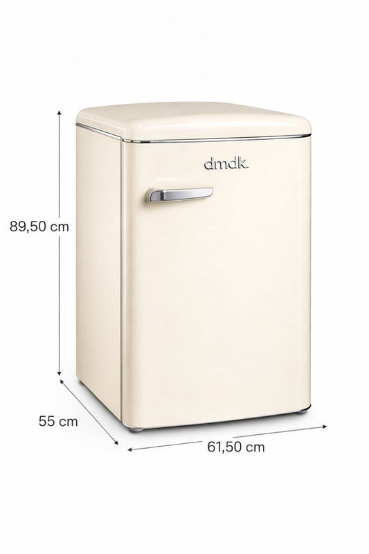 dmdk Dmdk dkc1 energiezuinige vrijstaande retro tafelmodel koelkast creme 88 cm hoog met vriesvak - 5 jaar garantie(creme)