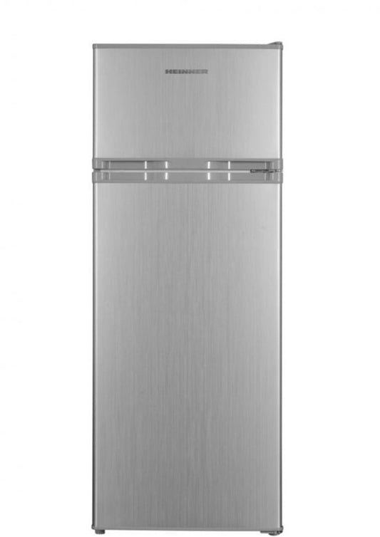 Heinner HF-H2206SE++ Koel-vriescombinatie – 206 L – LED-verlichting – Omkeerbare Deur – Instelbare Thermostaat – Zilver – 5 Jaar Garantie(Zilver)